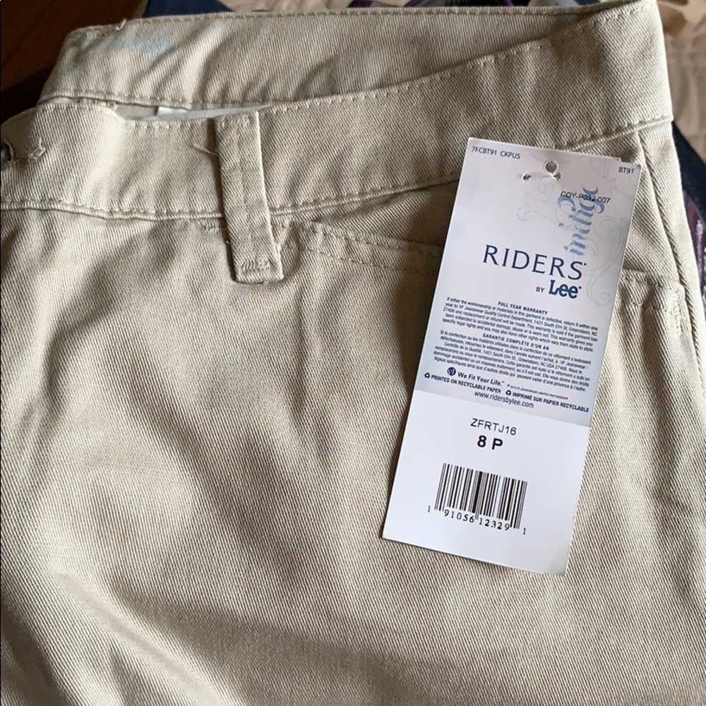 Lee riders indigo 8 petite khakis